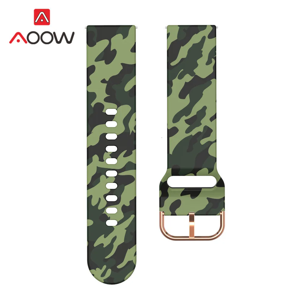20 мм силиконовый ремешок для часов с принтом для samsung Galaxy Watch Active 42 мм gear Sport S2 Garmin Amazfit браслет ремешок Correa