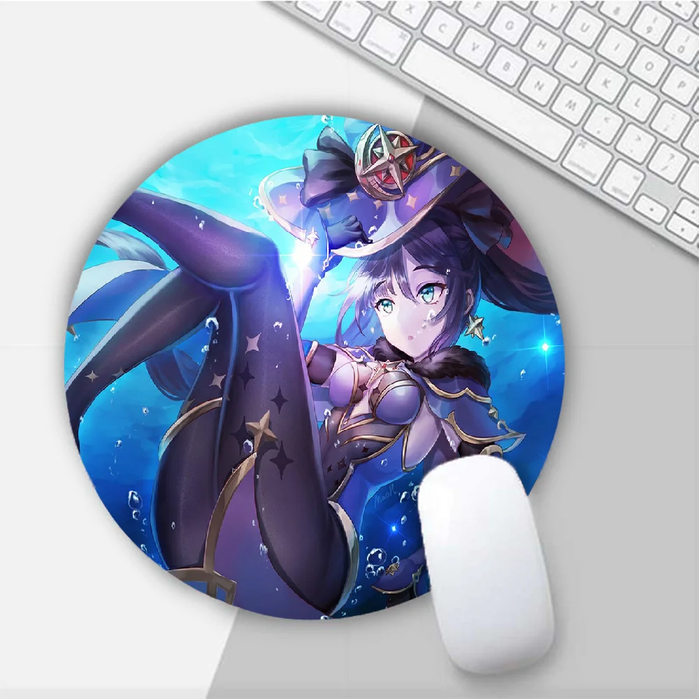 

Genshin Impact Mona game Round Mouse Mat Gaming Mouse Pad For PC Laptop Notebook 20x20cm Gamer Desk Pad