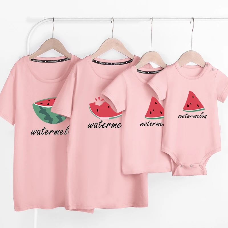 Camiseta familiar informal para madre, padre y beb&eacute;, peleles a juego, atuendos familiares-5