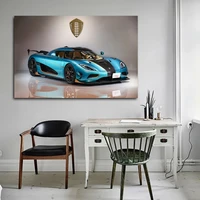 modular koenigsegg agera rsr blue car canvas painting home decor pictures modern printed poster for living room wall art frame