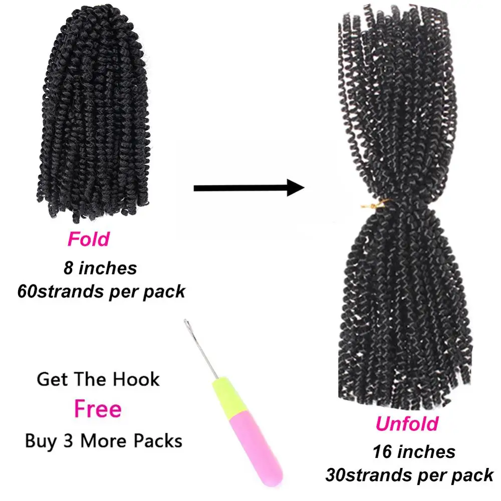 Витые вязаные крючком волосы 8 дюймов страстные твист Вязание косы синтетические