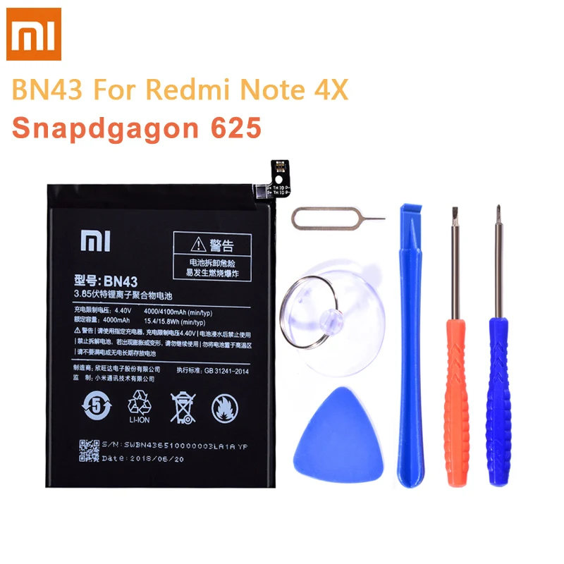 Оригинальный аккумулятор для телефона BM46 BM45 BN45 BN41 BN43 Xiaomi Redmi Note 5 4 4X 3 2 Hongmi Note2