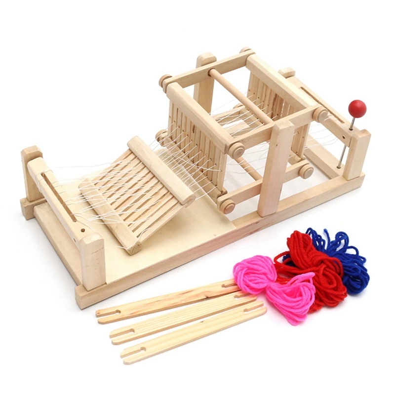 

2set Wooden Traditional Weaving Loom Children Toy Craft Educational Gift Wooden Weaving Frame Knitting Machine
