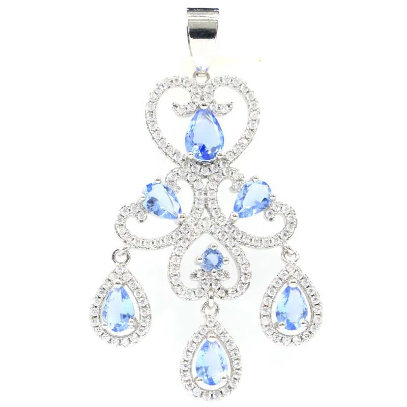 

57x34mm 2020 New Arrival Created Fire Rainbow Mystic Topaz CZ Woman's Jewelry Making Silver Pendant