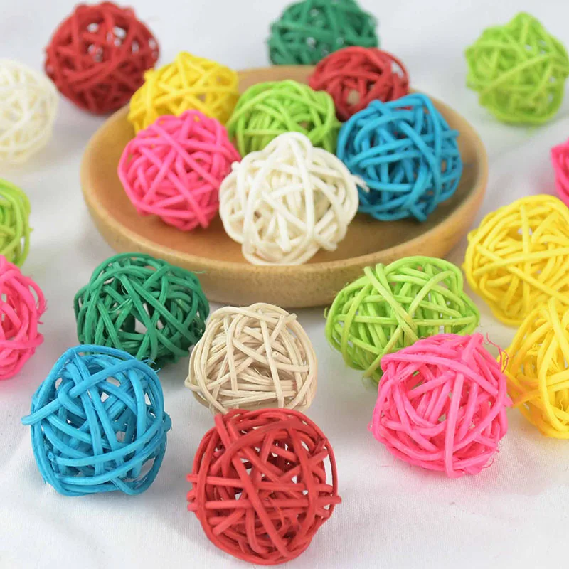 

20pcs 3cm Christmas Rattan Balls Craft Wedding Party Baby Shower Round Rattan Wicker Balls Decoration Home DIY Ornament Kids Toy