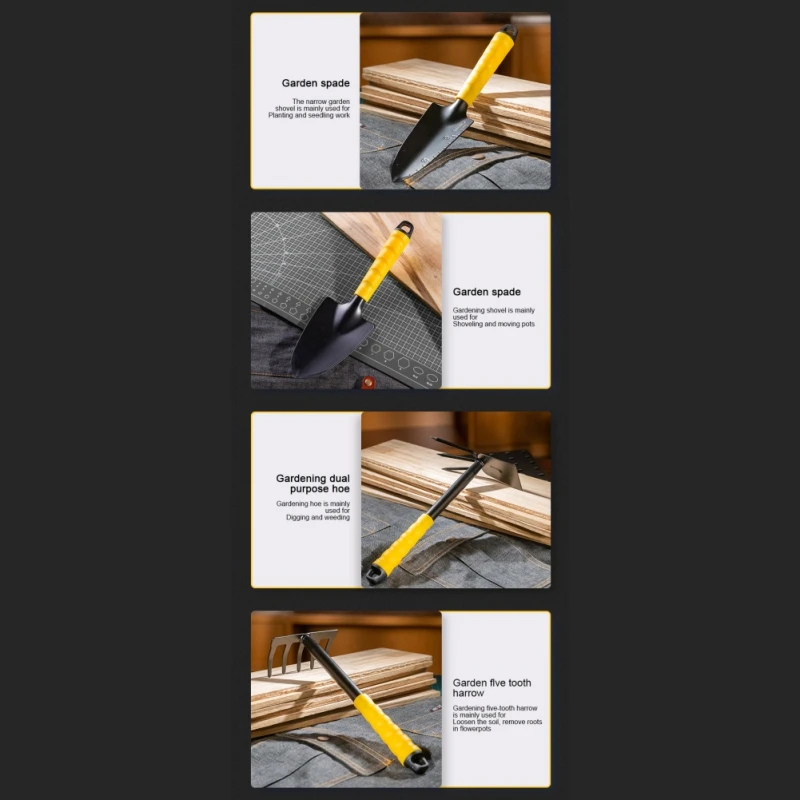 

Deli Garden Tool Set Shovel, Hoe And Rake Four-Piece Shovel, Five-Tooth Rake, Hoe