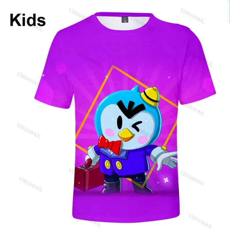 

Browlers Shoot Shark Leon and Star, Children Kids T-shirt Shooting Game 3d Shirt Boys Girls Tops Tshirt Teen Clothes