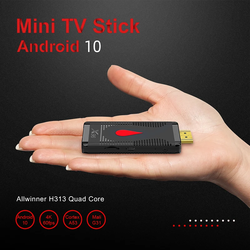 

X96 S400 Smart Fire TV Stick Allwinner H313 4K Media Player Android 10 TV BOX 2.4G Wifi 2G 16G Google TV Dongle Receiver VS X96S