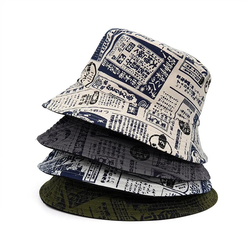 

Cotton Bucket Hats Summer Women Men Letter Panama Hat Outdoor Sunscreen Fisherman Hat