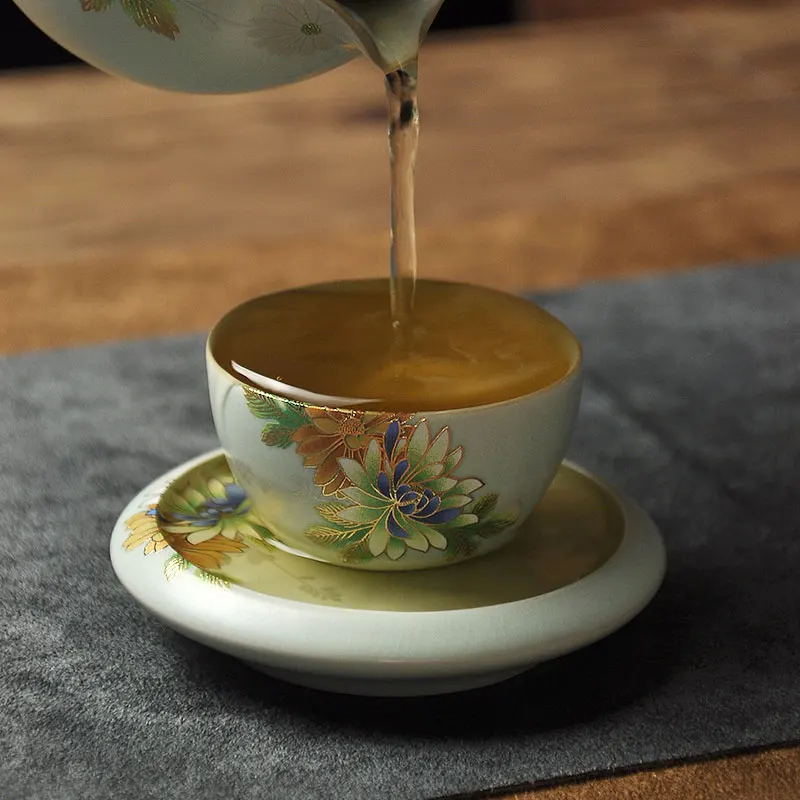 Набор чайных чашек блюдца керамический фарфоровый держатель для чайной чашки