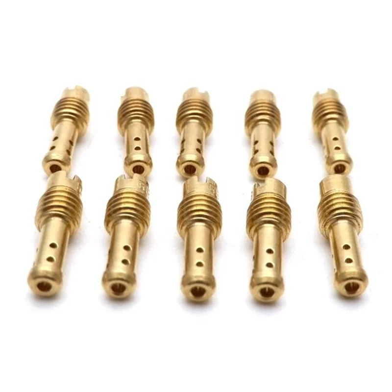 

Pack of 10pcs Motorcycle Pilot Jet 5.0x0.8mm Thread 8 Bleed Holes for MIKUNI Carburetor VM/TM/TMX VM22/210 AX100 EN GN TZR