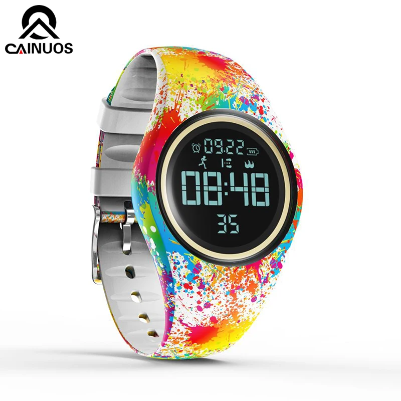 CAINUOS Топ бренд цветные спортивные фитнес женские Смарт часы монитор сердечного