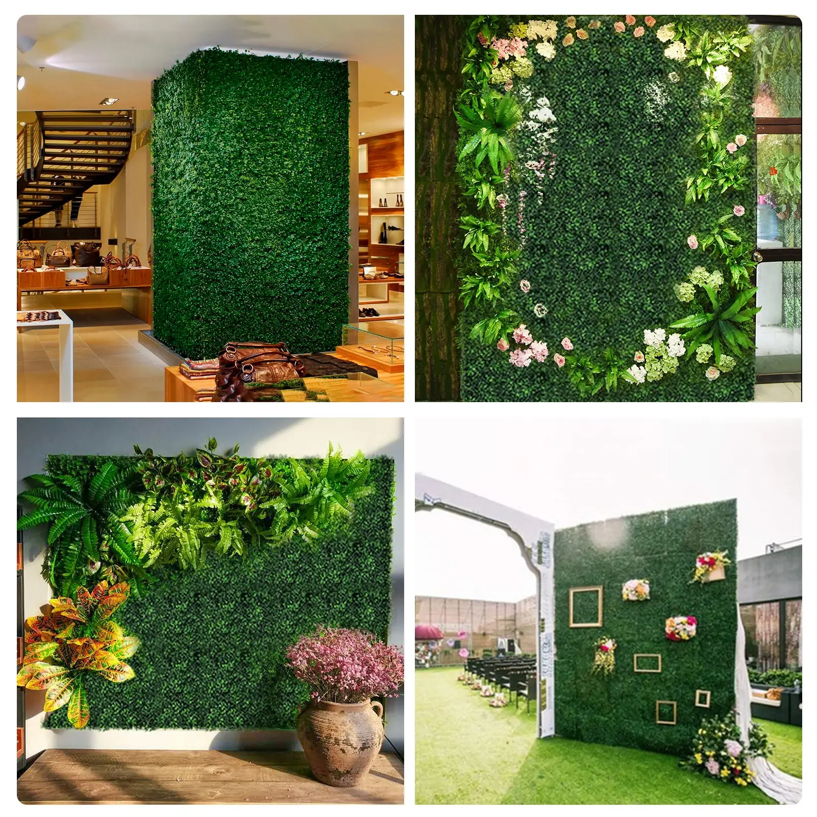 

50*50cm Plant Wall Artificial Lawn Boxwood Hedge Garden Backyard Home Decor Simulation Grass Turf Rug Lawn Outdoor Flower Wall