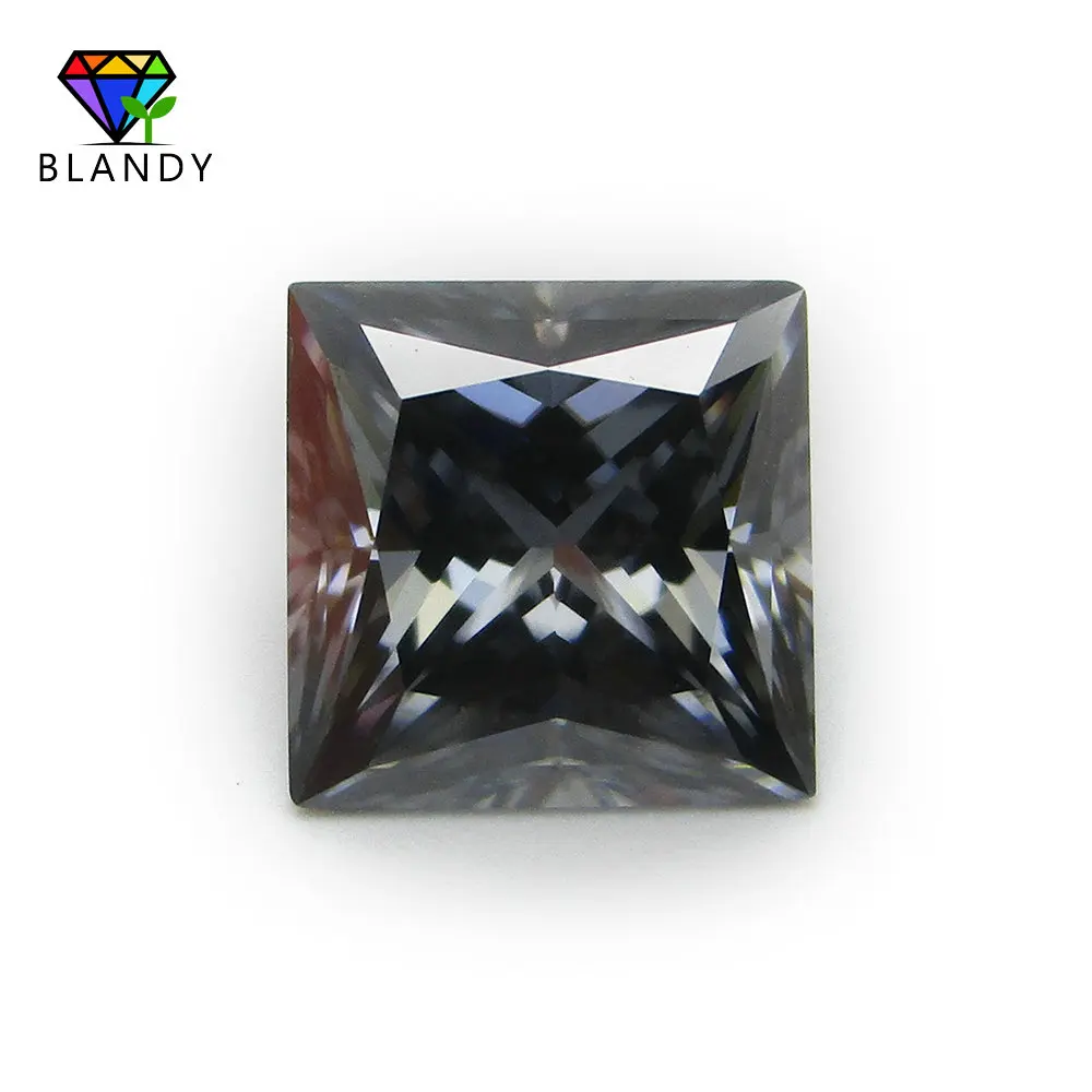 

Free Shipping 7.0mm Grey Color Stones 6.5mm Square Shape Princess Cut Loose Synthetic Moissanites Stone