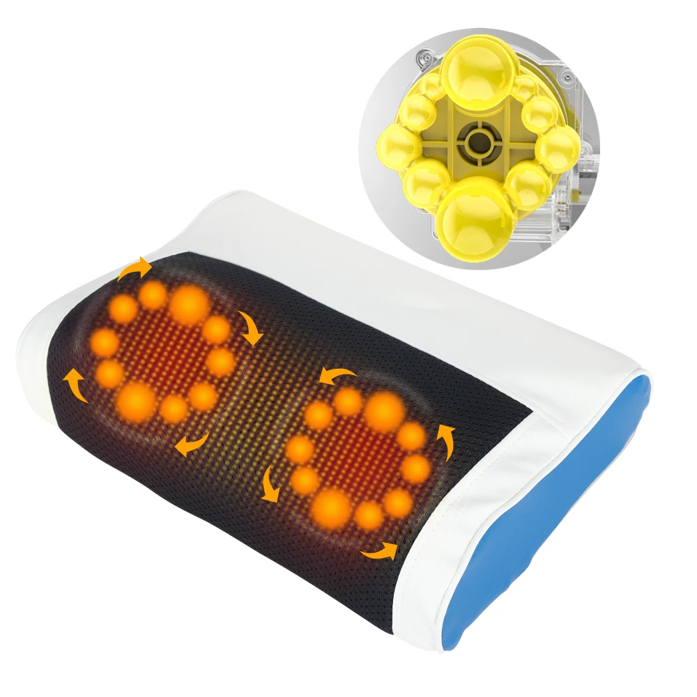 Подушка массажная электрическая с инфракрасным подогревом для шеи плеч спины и