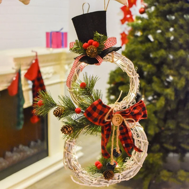 

Рождественская елка, снеговик, светодиодсветильник гирлянда, подвесные украшения, рождественские украшения для дома, новый год 2021