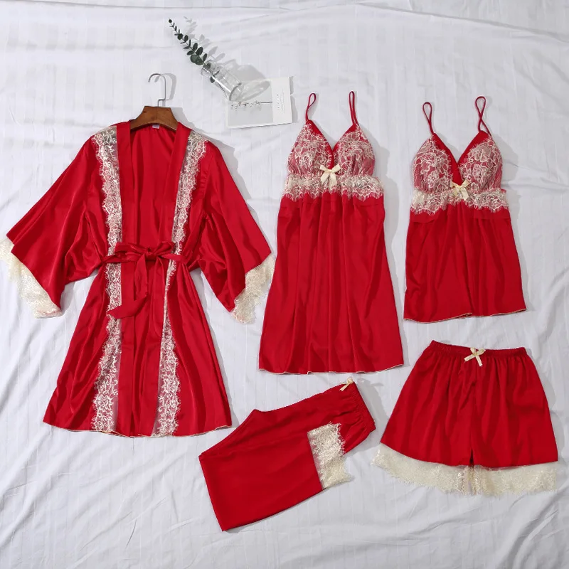 Женское элегантное кружевное сексуальное нижнее белье Ночное пижамный комплект