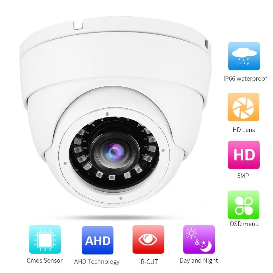 4-в-1 аналоговая TVI/AHD/CVI/CVBS наружная камера видеонаблюдения DVR купольная ИК-камера HD