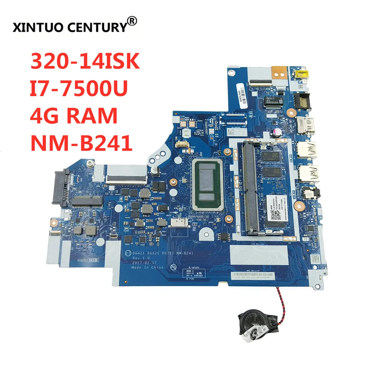 Для Lenovo 320 15ISK 520 ноутбук motherboardNM B241 i7 7500U 4 Гб DG421 DG521 DG721 NM 100% тестирование