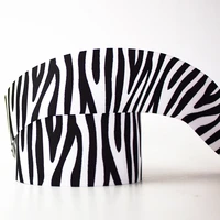zebra pattern printed grosgrain ribbon 9 75mm diy handmade materials hair accessories wedding gift wrap tape ribbons