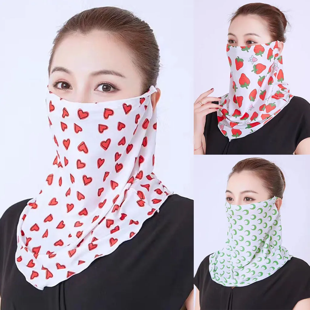 Шифоновая защитная маска для лица лета женский шарф маски езды на велосипеде