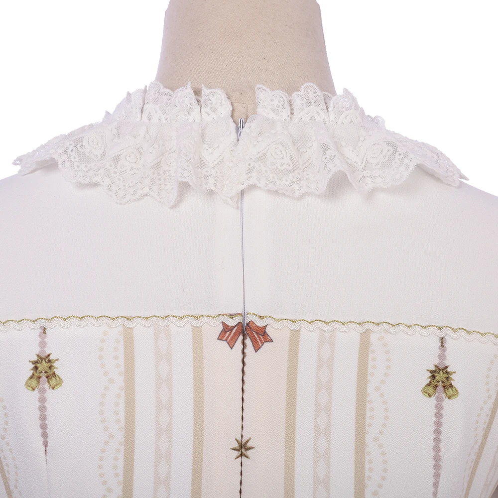 Шифоновое платье с длинным рукавом оригинальный дизайн принцессы принтом из