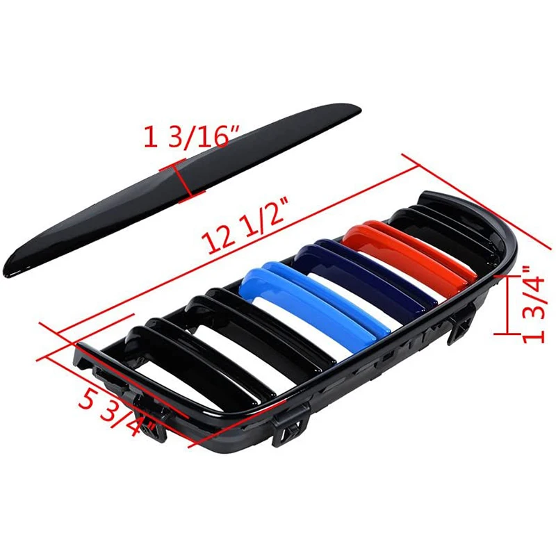 Глянцевая черная решетка радиатора из АБС с двойными рейками для 2005-2008 BMW 3 серии