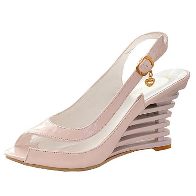 Сандалии ANMAIRON на танкетке стильная прозрачная обувь с открытым носком пряжкой