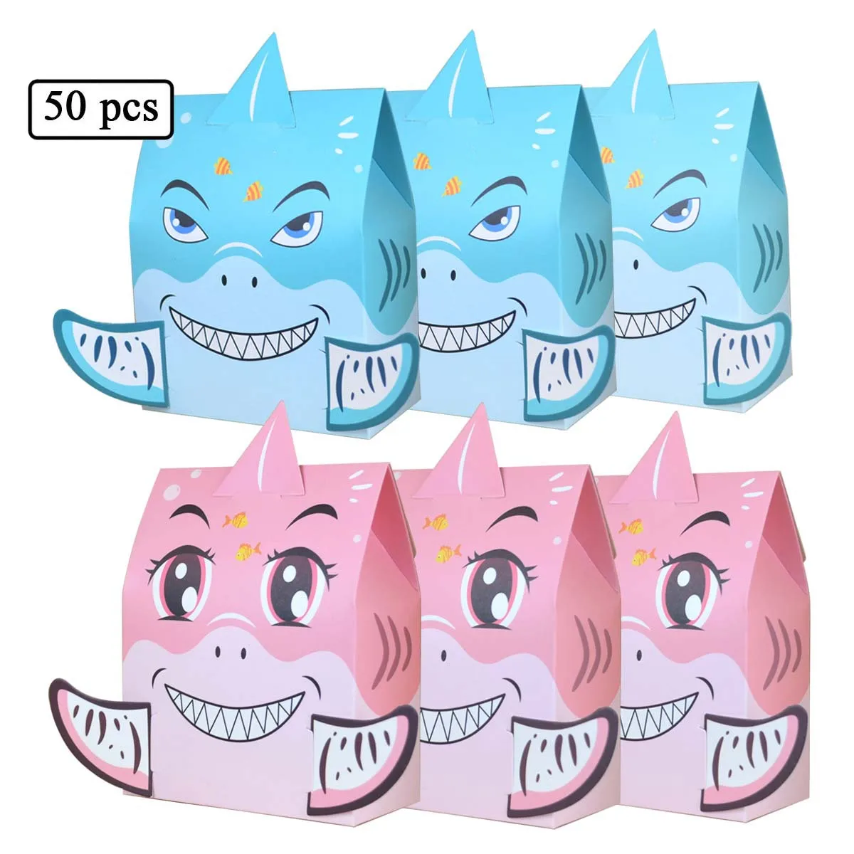 50 шт. Акула коробочка для конфет на вечеринку бумажные подарочные коробки под