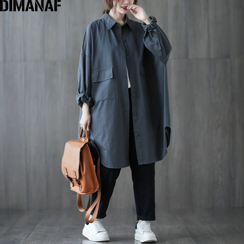 

Женская Повседневная куртка DIMANAF, однотонный Кардиган с длинным рукавом, на пуговицах, с карманами, размеры до 5XL, осень