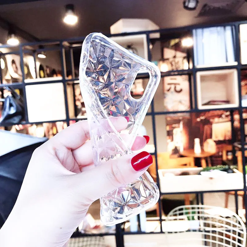 Прозрачный мягкий чехол для телефона из ТПУ в форме бриллианта защитный Apple iPhone X