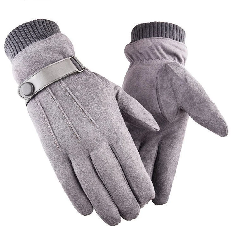 Теплые зимние и толстые замшевые перчатки подходят для катания на лыжах езды