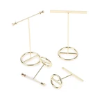 Образец сережек Т-образной формы, витрина золотистых сережек, стойка для демонстрации золотистого стандарта