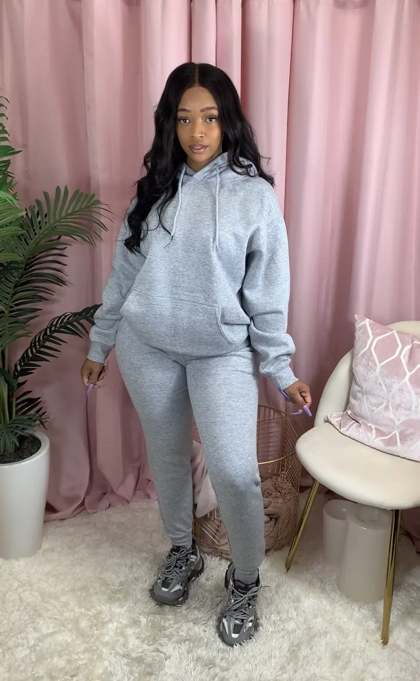 Fashion Women Two Piece Set Hooded Sweatshirts Pencil Jogger Sweatpants Suit Tracksuit Fitness Outfit Matching Set