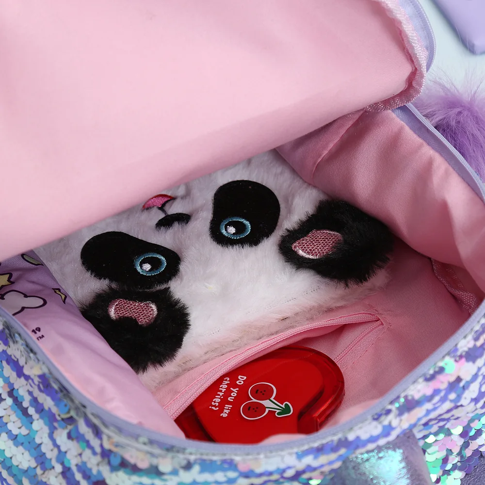 Sequins Unicorn School Bags for Girls Laser Pu  Heart Patch Kids Backpack  Bagpack  Women  Mini  Mochila Escolar Bookbag 13.4''