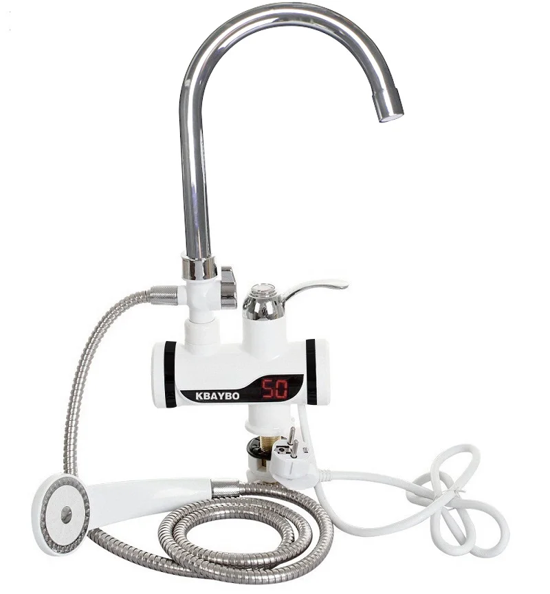 Big Shower Package 3000 Вт Температурный Дисплей мгновенный кран для горячей воды безрезервуарный Электрический кран для кухни мгновенный горячий кран водонагреватель - Цвет: Big Shower Package