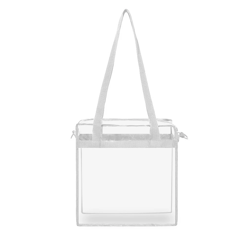 

Personalized Strong Durable Clear Zipper ClosurTote Bag Transparent Large Capacity Beach Shoulder Clear Pvc Tote Bag
