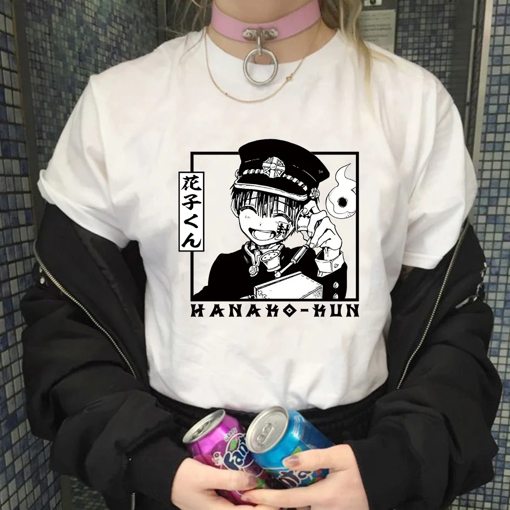 

Футболка Ханако Кун с принтом аниме туалета, милая мультяшная рубашка с коротким рукавом, Топ в стиле Харадзюку