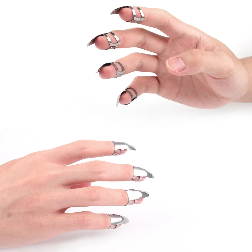 6 шт. пальчиковые палочки из серебристой нержавеющей стали металлические плащи