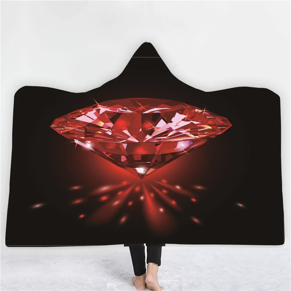 

Custom Diamond Sherpa Fleece Home Blanket on Sofa Winter Warm Plush Blanket Couch Cover Girl Boys for Travel Office Hood
