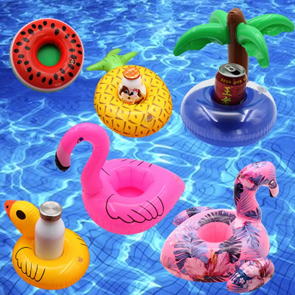 

Summer Pool Drink Holder Inflatable Flamingo Cup Holder Swimming Pool Toys Kids Baby Unicorn Float Toy Pool Party Accessories