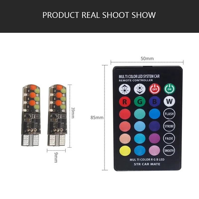1 комплект светодиодный светильник T10 RGB 12SMD новинка универсальный автомобильный