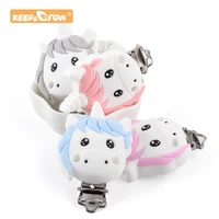baby silicone unicorn clips 3pcs cartoon nursing teething child toys for pacifier chain making bpa free diy necklace