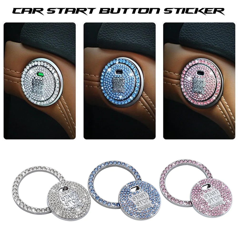 Кнопка запуска автомобиля кольцо с кристаллами наклейка украшение бриллиантами