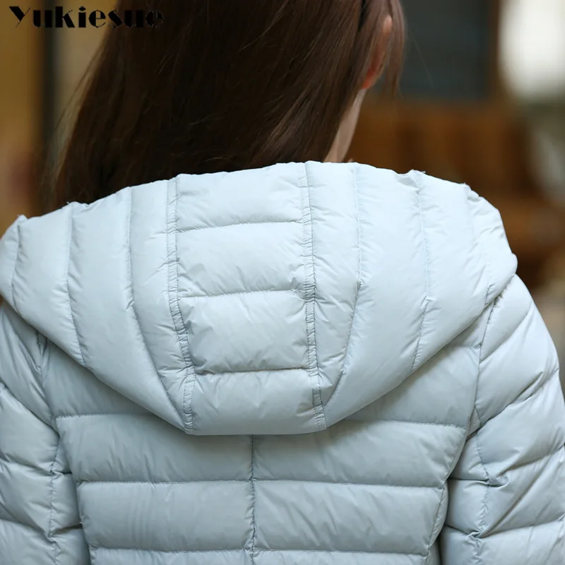 Женская куртка на утином пуху зимняя верхняя одежда 2018 пальто женская длинная