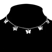alloy butterfly pendant necklace for women bear moon star charm choker necklaces boho neck chain jewelry silver gold collar gift