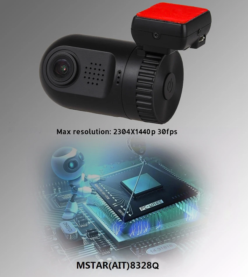 Автомобильный видеорегистратор Conkim Mini 0809 камера Super FHD 1440P регистратор с датчиком