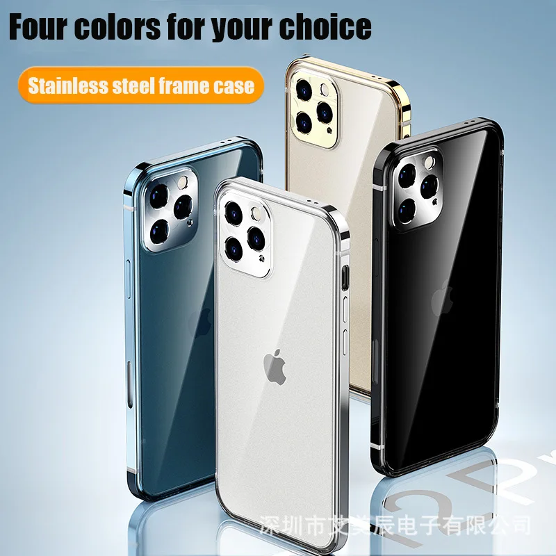 Противоударный чехол для iphone 12 pro мобильный телефон из нержавеющей стали |