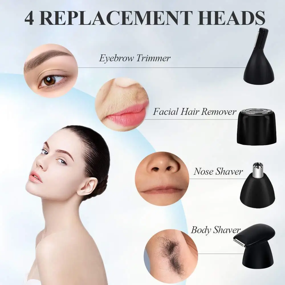 4 in 1 Shaving Safety Facial Hair Clipper Trimmer Electric Nose Men Eyebrow Shaver Clip | Бытовая техника