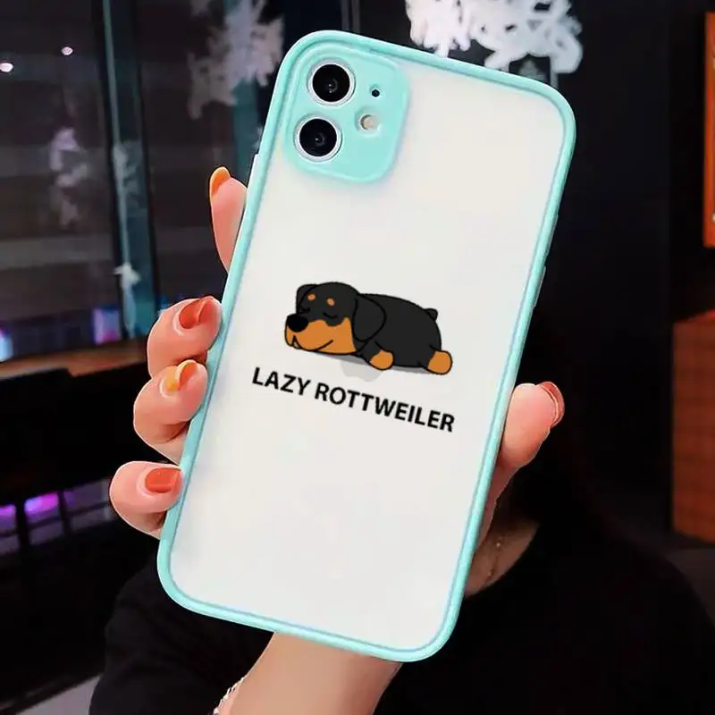 

Lazy dog funny animal Phone Case matte transparent For iphone 7 8 11 12 plus mini x xs xr pro max cover